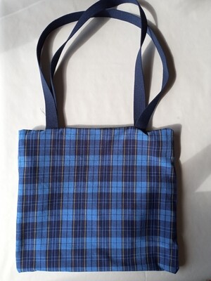 Totebag blauwe ruit