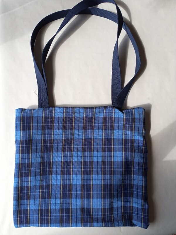Totebag blauwe ruit