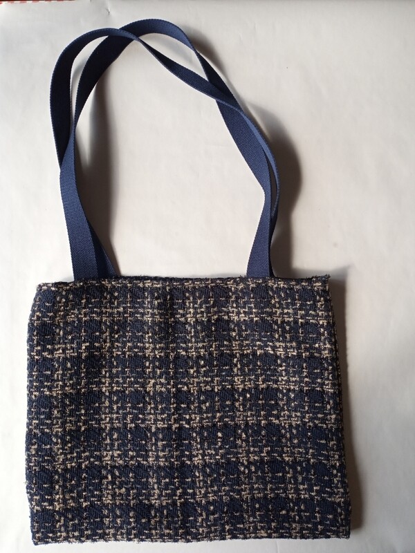 Totebag blauw/ beige