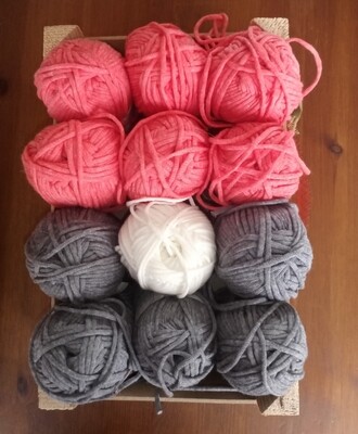 Granny square oranje grijs