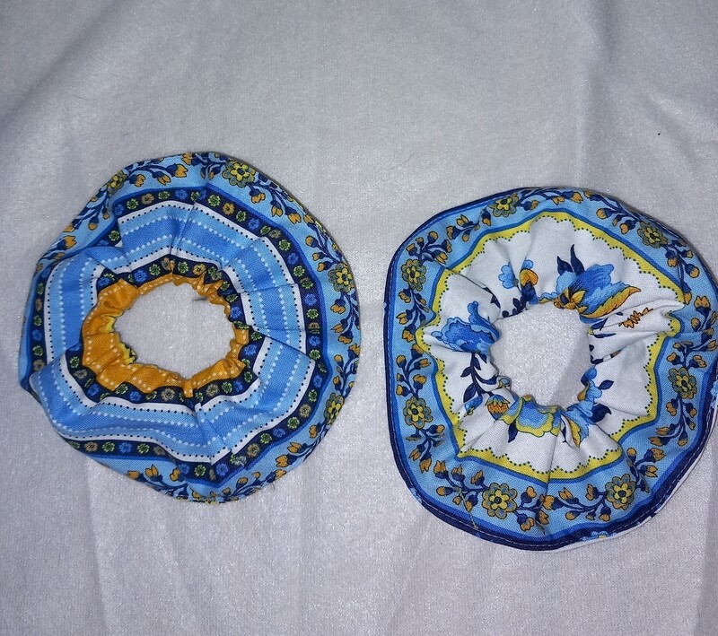 scrunchie blauw en geel