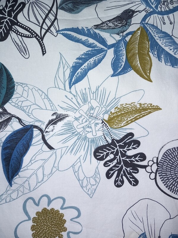 totebag licht beige met bloemen