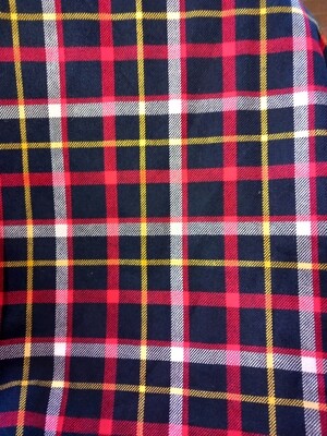 Stof aan de meter rood blauwe ruit