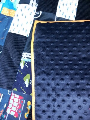 Deken blauw tinten