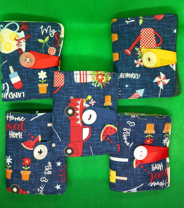blauw met zomerse print