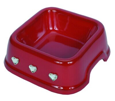Grace Eet/drinkbakje swarovski red Grace Eet/drinkbakje swarovski red