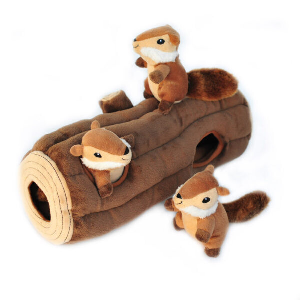 Zippy Burow –Log with 3 Chipmunks