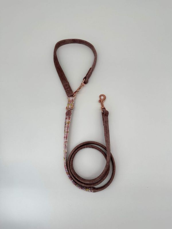 Fifi Leash old rose & Pink Tweed Rose Gold