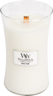 Woodwick large White teak