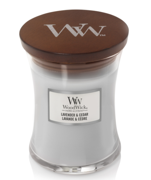 Woodwick medium Lavender and Ceder