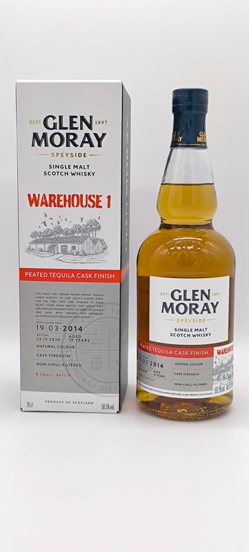 Glen Moray Warehouse 1 Peated Tequila Cask Finish 10 Year Old Small Batch 58,5%