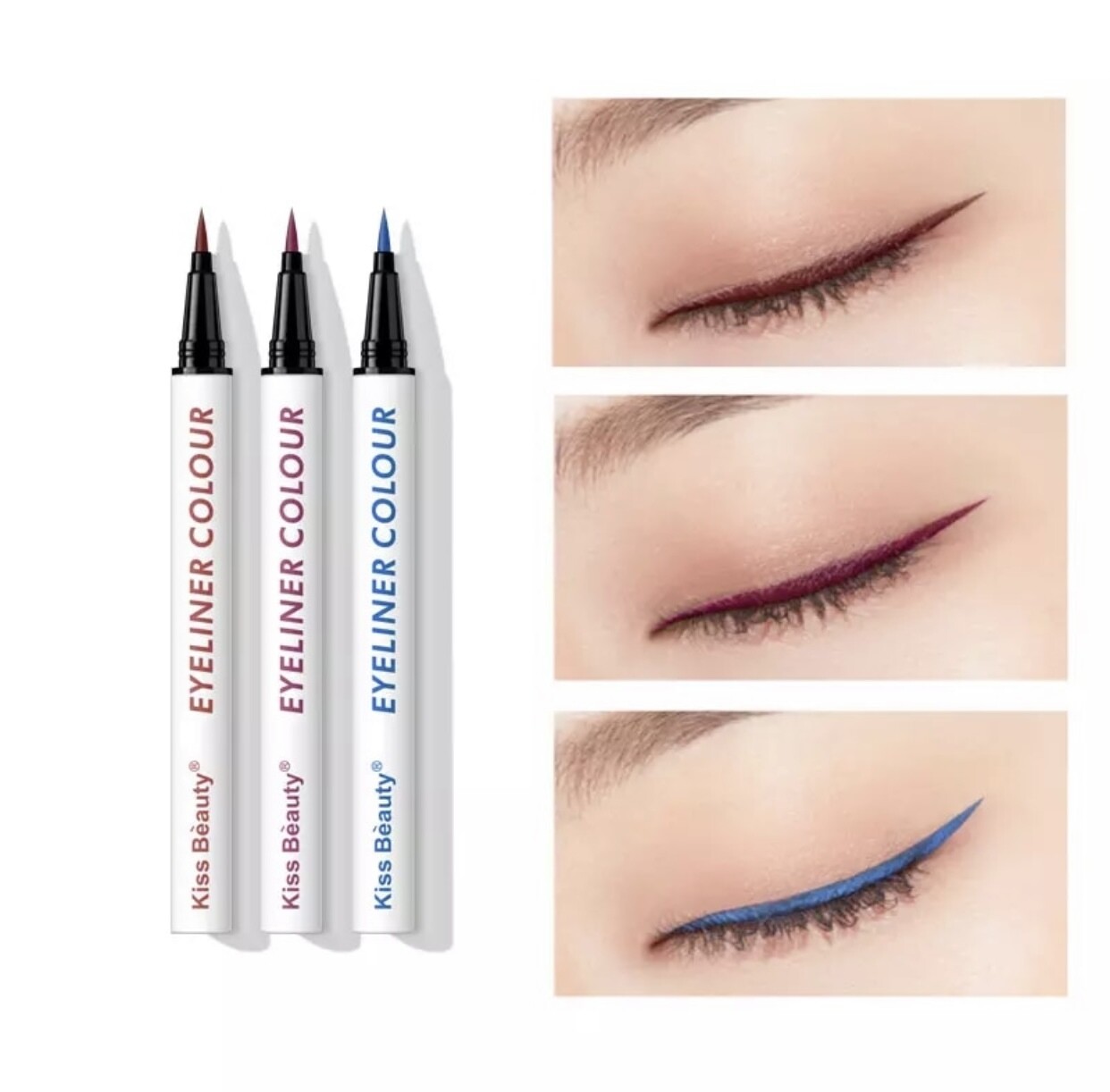 3 Color Long Lasting Waterproof Color Eyeliner Liquid Makeup Cosmetic Beauty Eye Makeup Tool Quick Dry Eye Liner Pen