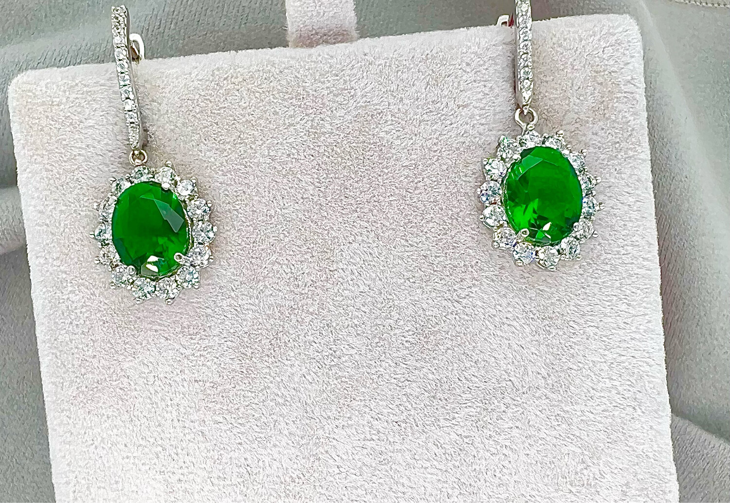 Oorbellen Smaragdgroene Zirconia
