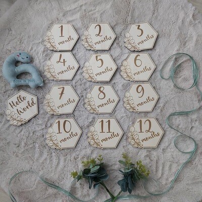 Houten Mijlpaalkaarten * Baby shower*
Baby Milestone cards