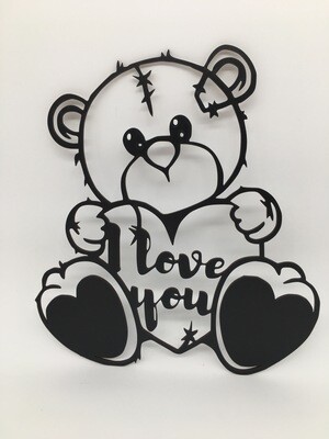 Wanddecoratie Muurdecoratie Teddy Bear I LOVE YOU