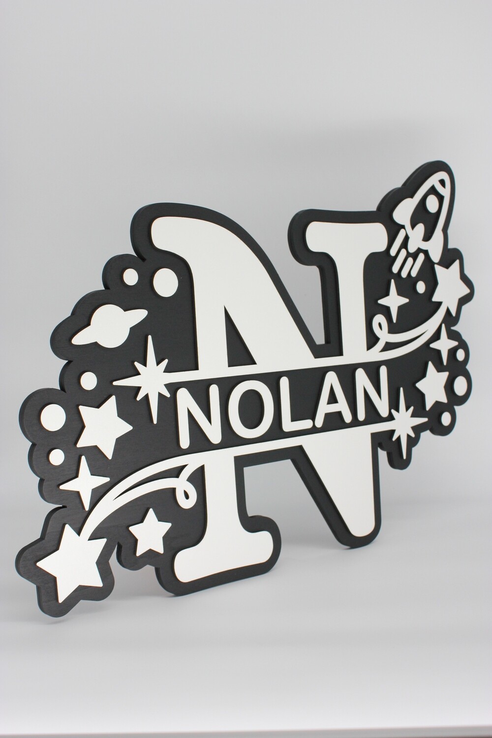 Naambord jongens, Kleur: zwart