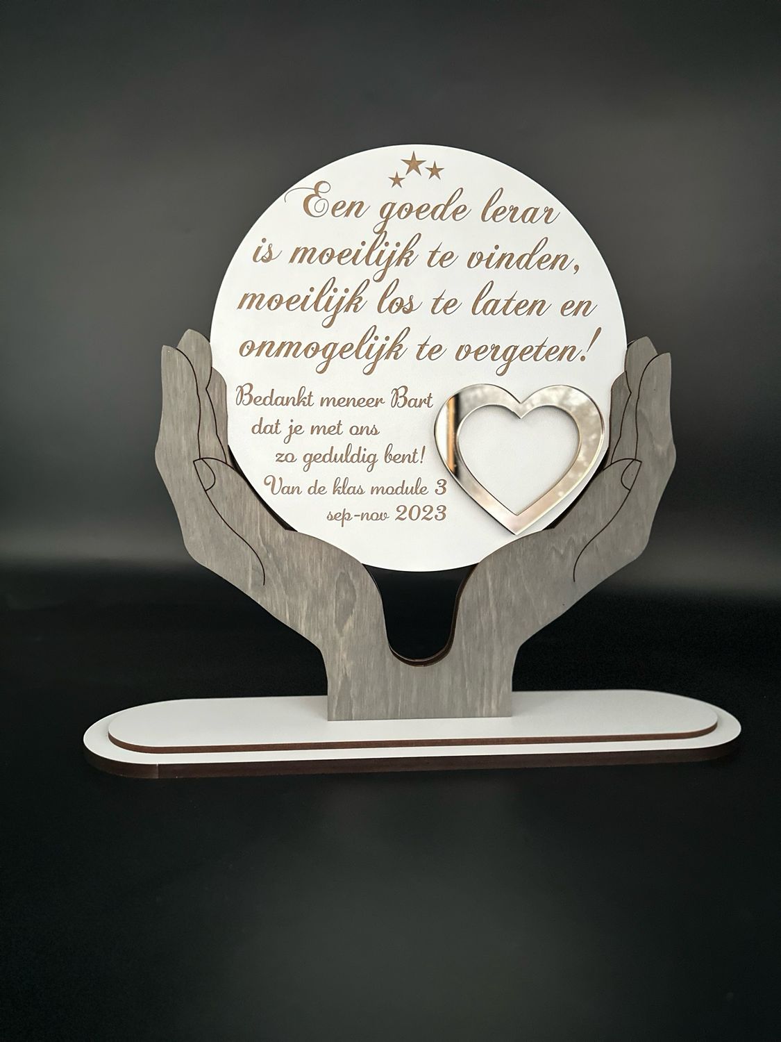 Juf/Meester Bedankje Cadeau Trofee