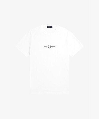 Embroiderd T-shirt Wit L