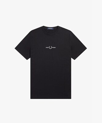 Embroiderd T-shirt Zwart L