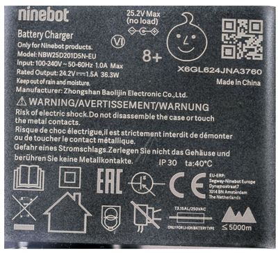 Originele Ninebot 24V 1,5A oplader