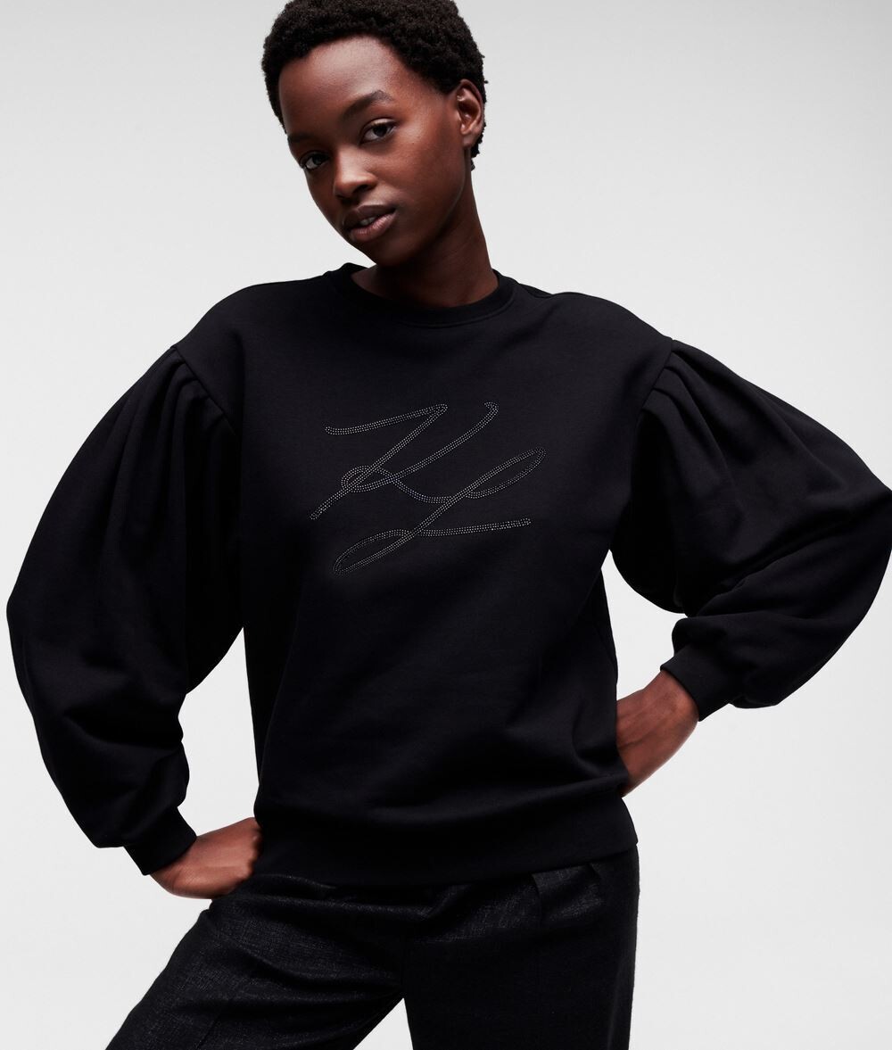 Karl Lagerfeld Puffy Sleeve Sweater Black