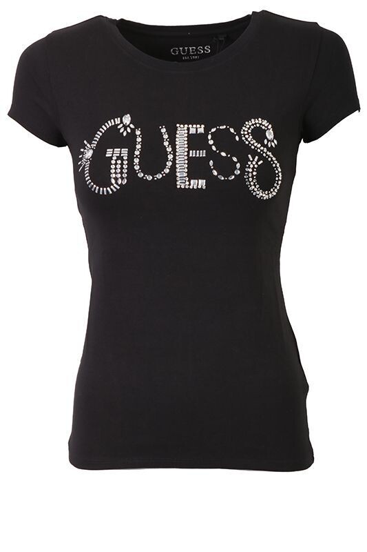 Guess Jewel Logo T-shirt Black