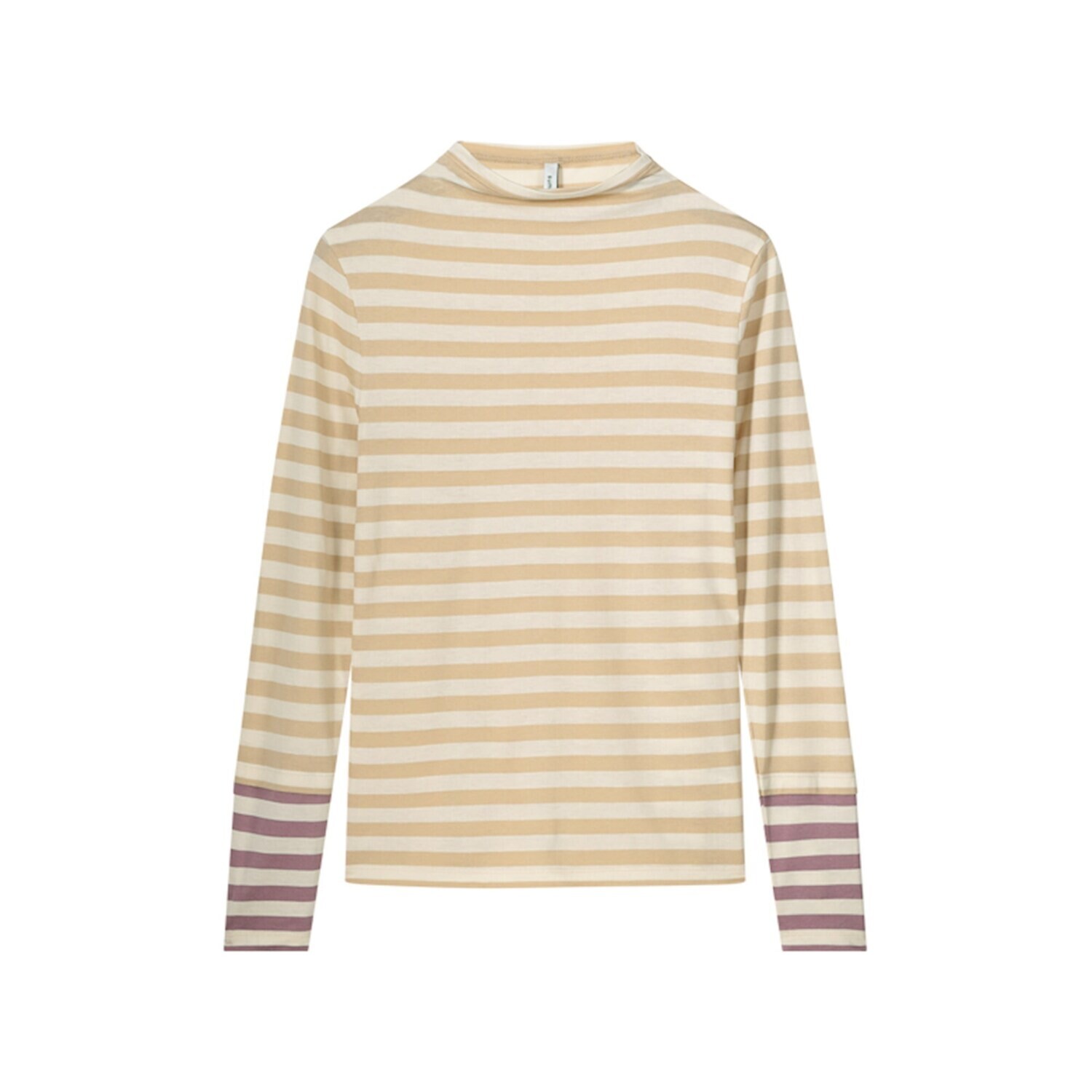 Summum Striped Jersey Top Ivory
