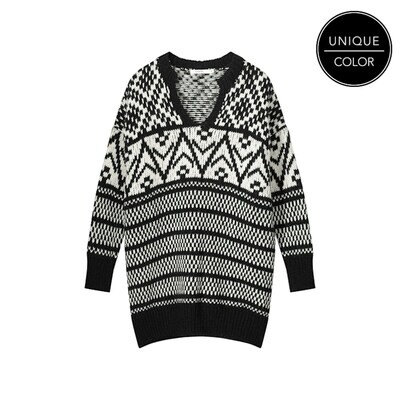 Summum Boyfriend Jacquard Knit Black