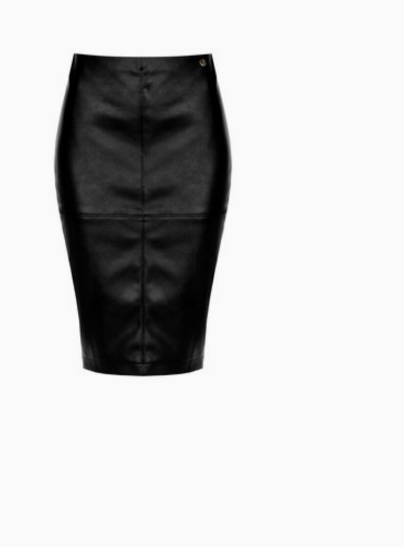 Rinascimento Faux Leather Skirt Black