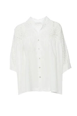 BSB Oversized Broderie Shirt White