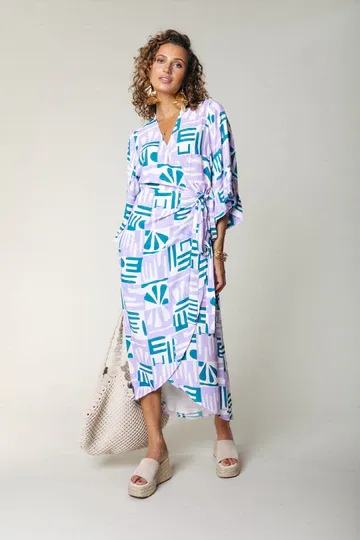 Colourful Rebel Alice Wrap Dress Lilac