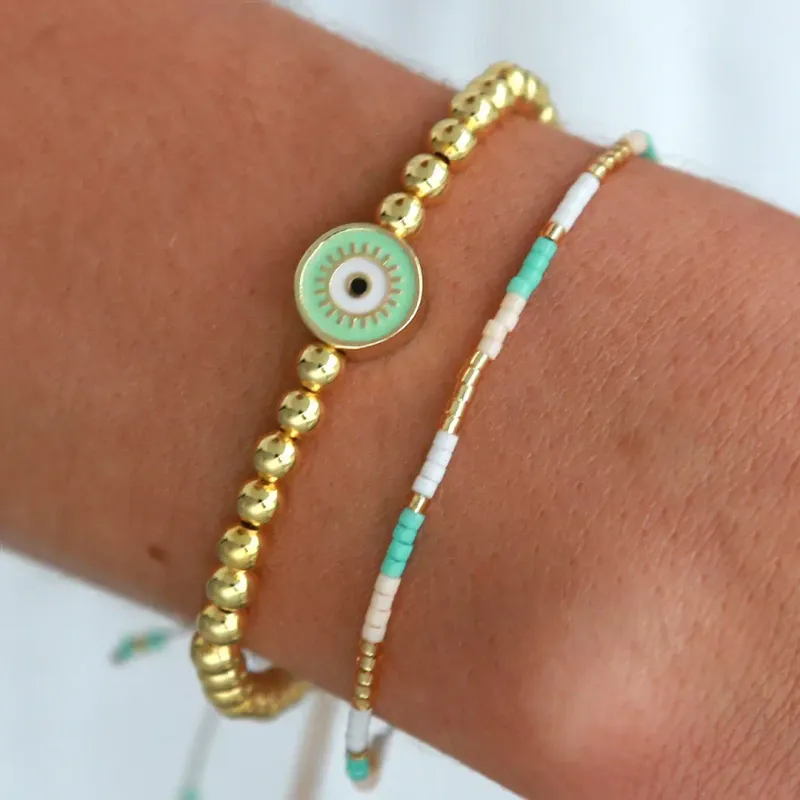 Love Ibiza Evil Eye Bracelet Gold Mint