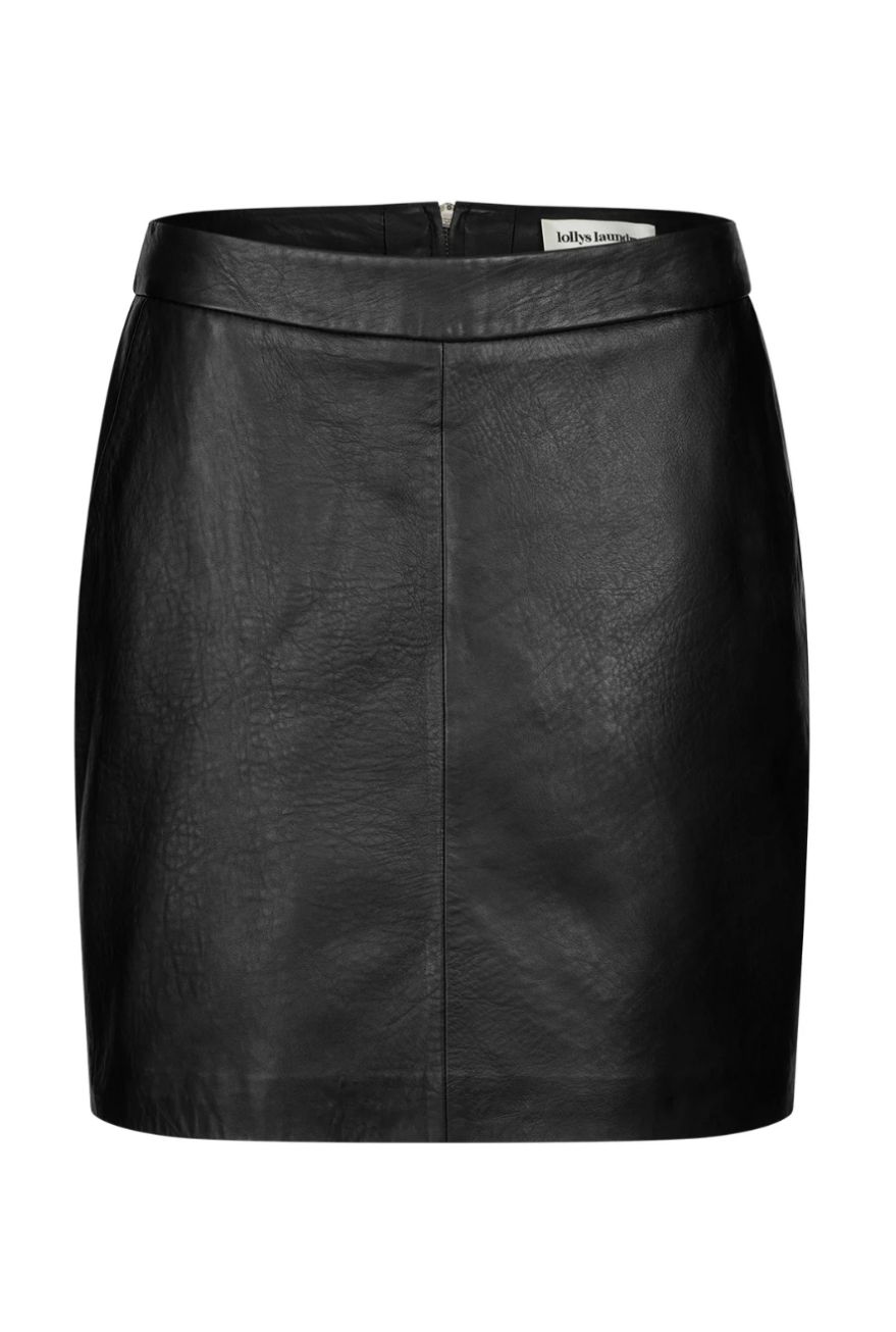 Lollys Laundry Aqua Leather Skirt Black