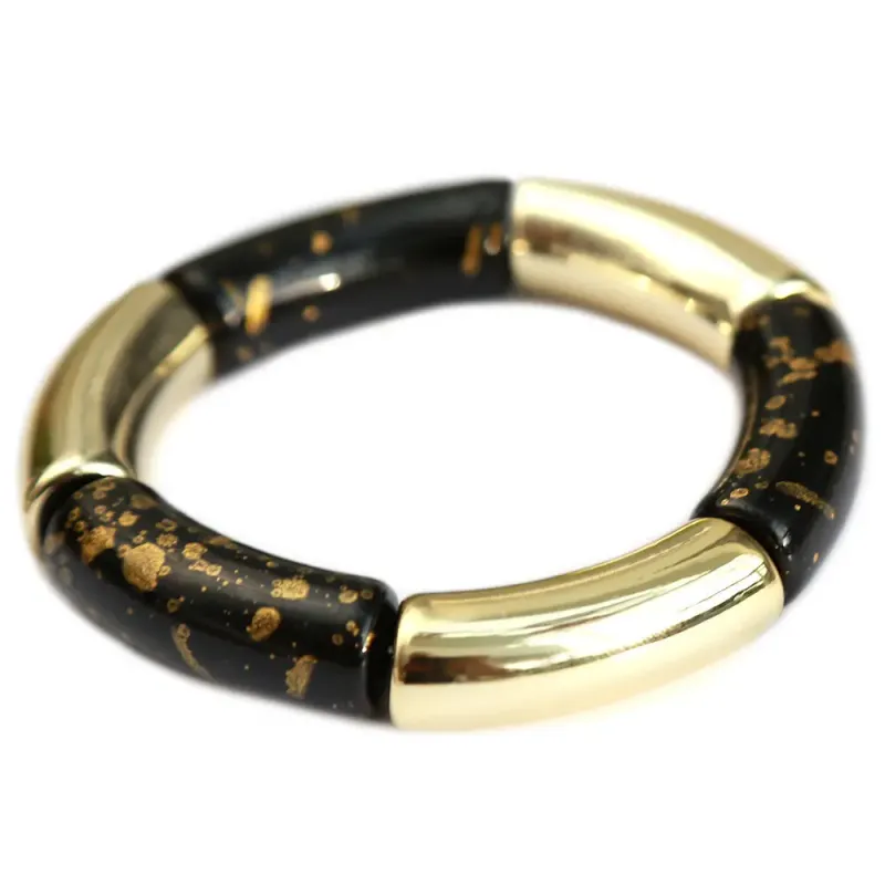 Love Ibiza Penne Bracelet Black Gold Flakes