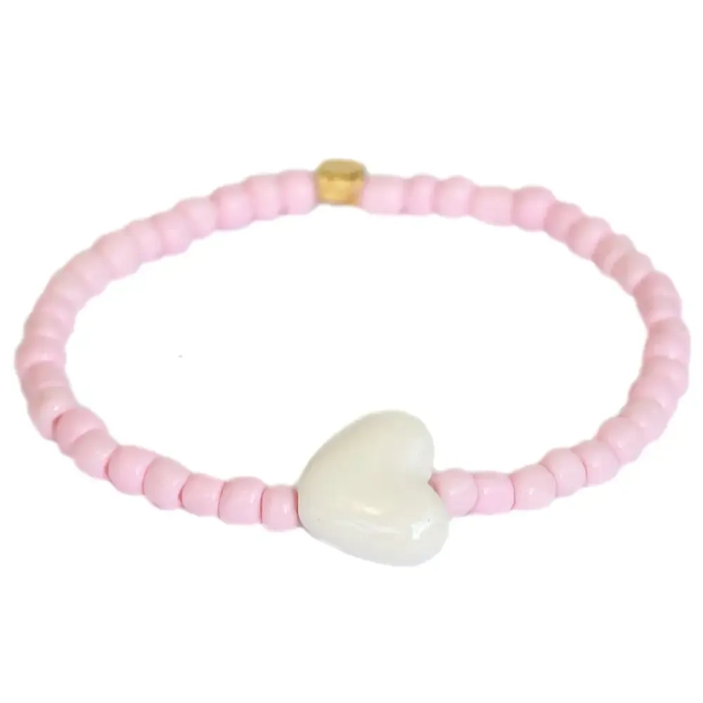 Love Ibiza Stone Heart Bracelet Pink