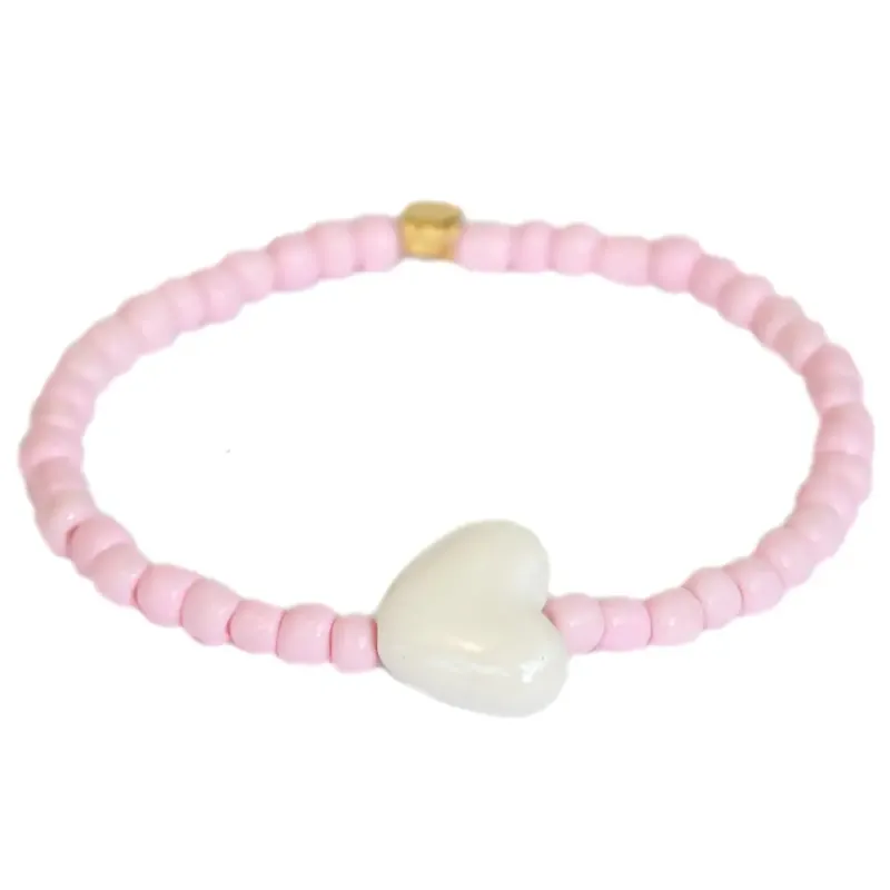 Love Ibiza Stone Heart Bracelet Pink