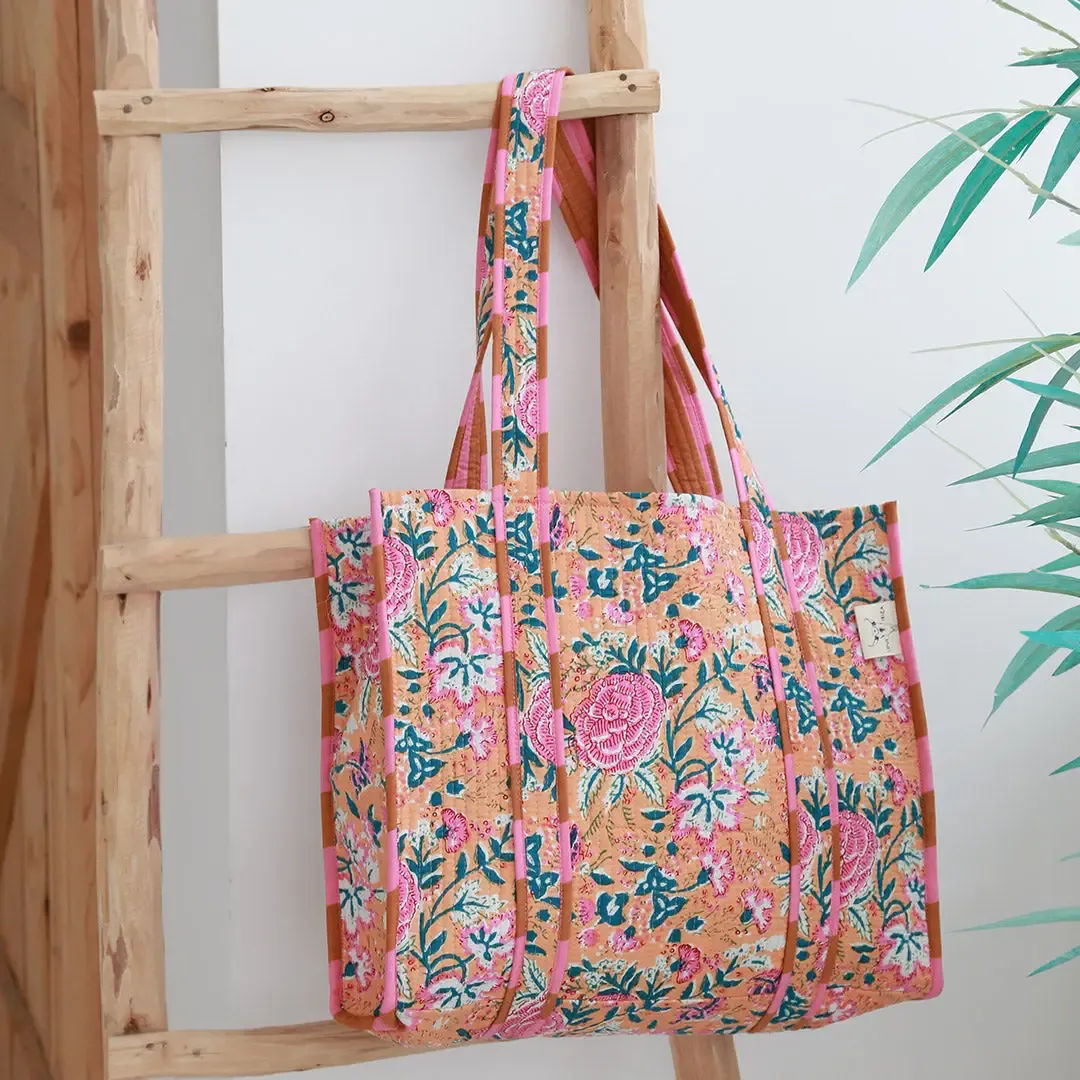 Love Ibiza Blockprint Tas Peach Pink