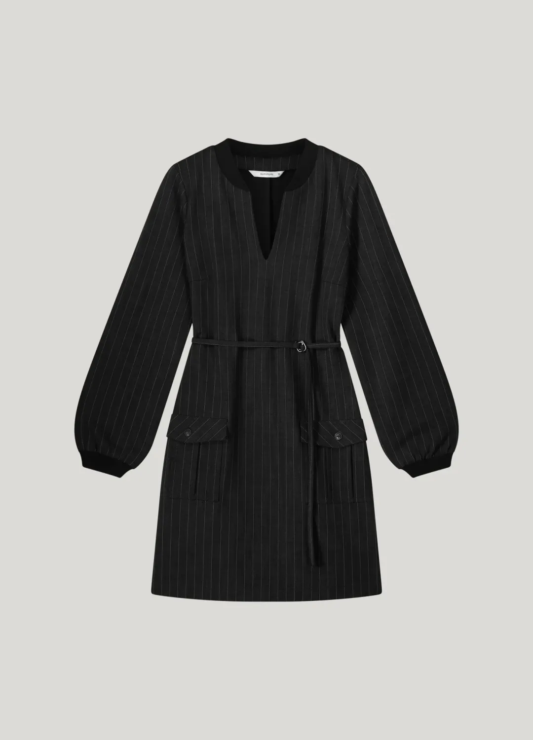 Summum Pinstripe Dress Midnight Blue