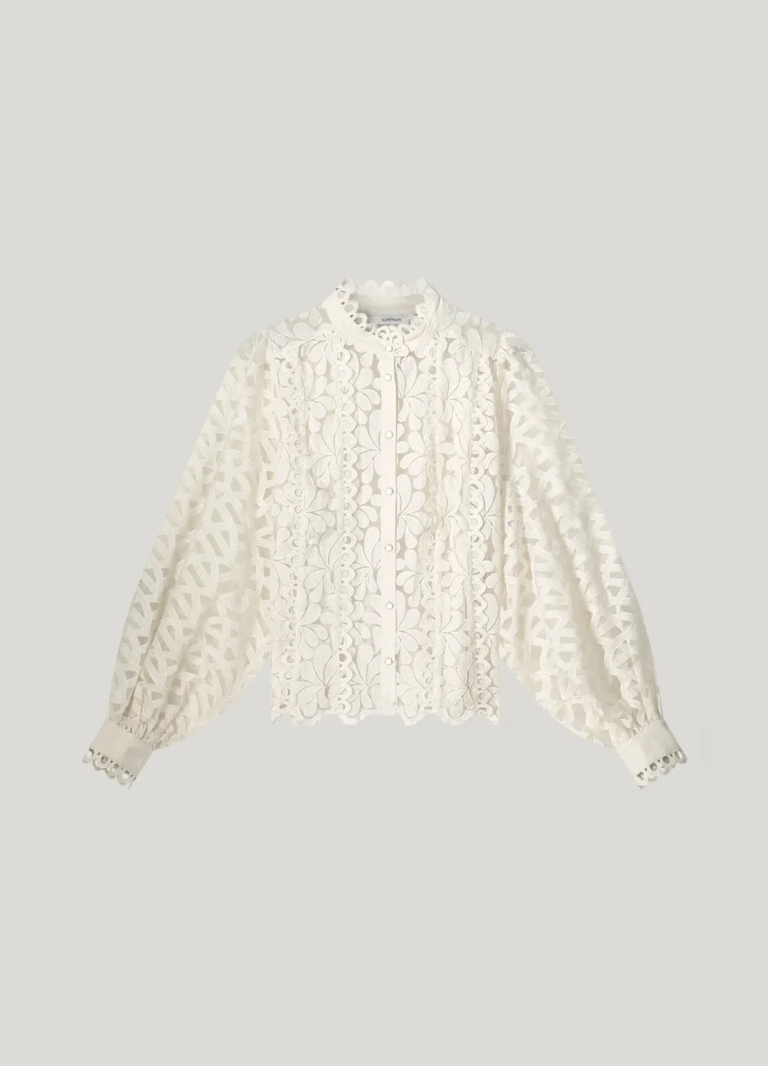 Summum Lace Organza Blouse Ecru