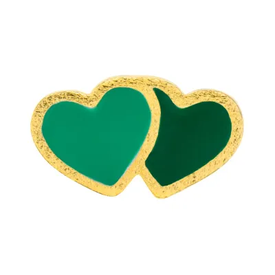 LULU 2 Hearts Green Gold