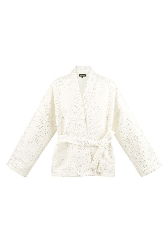 Shiny Kimono Jacket Ecru