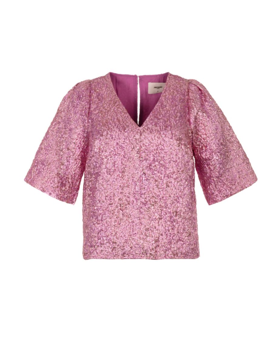 Freebird Boa Top Jacquard Pink 