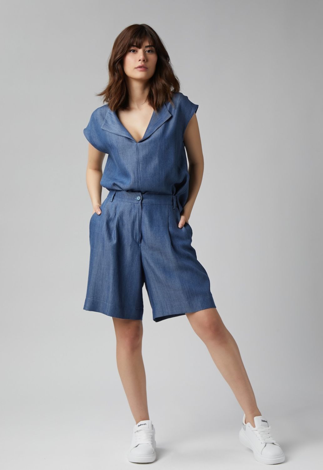 Vicolo Denim Short Blue