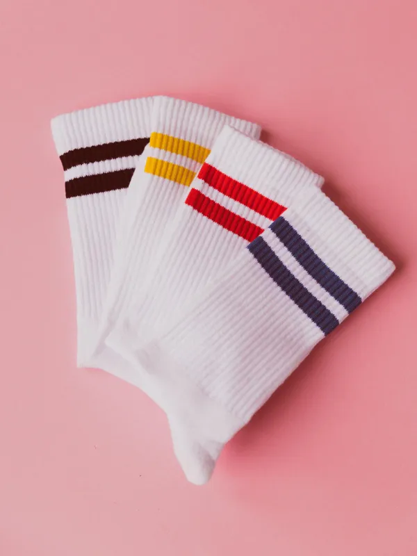 Pinned Sportive Socks Red Stripe