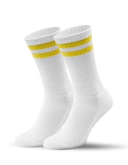 Pinned Sportive Socks Yellow Stripe