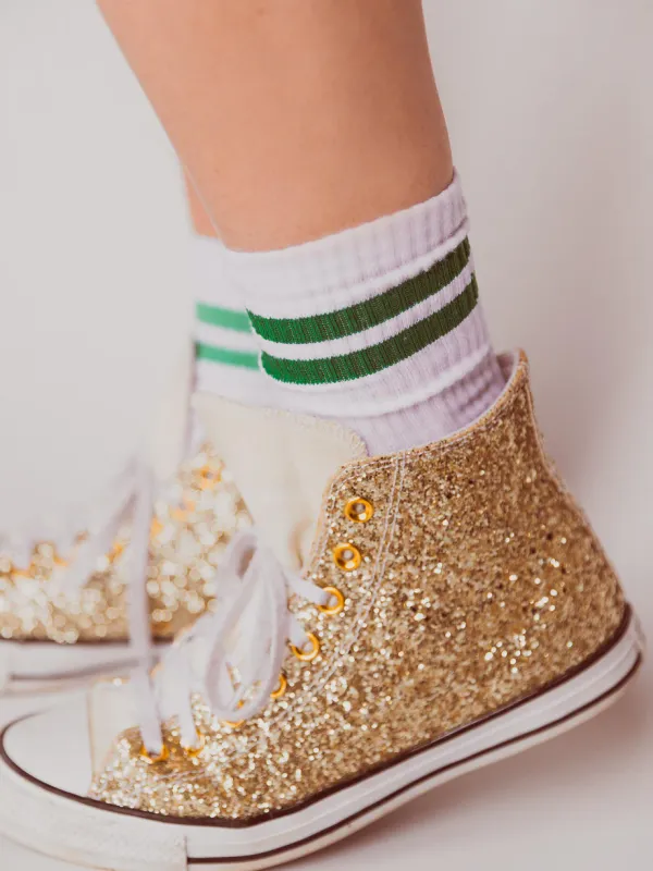 Pinned Sportive Socks Green Stripe