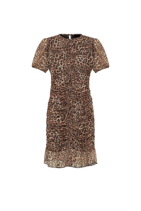 Short Bow Dress Leopard
