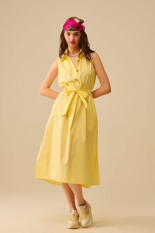 Q2 Poplin Dress Yellow