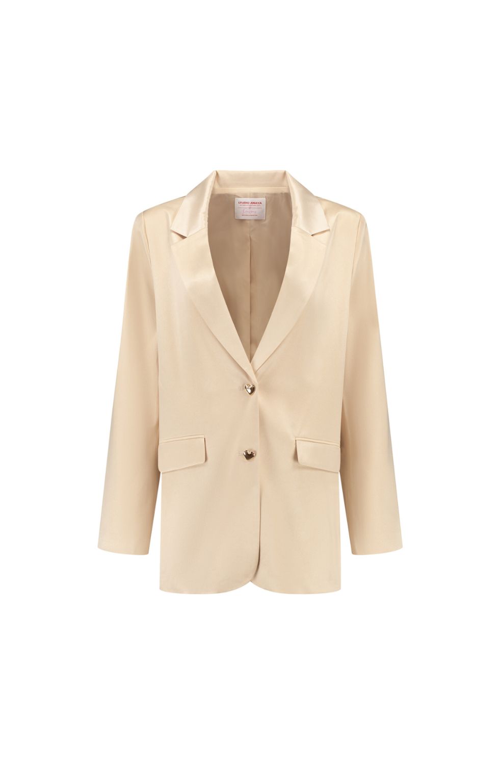 Studio Amaya Satin Blazer Beige