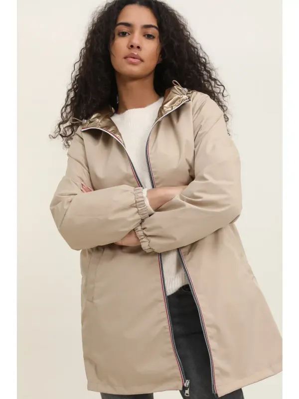 Reversable Raincoat Beige/Gold